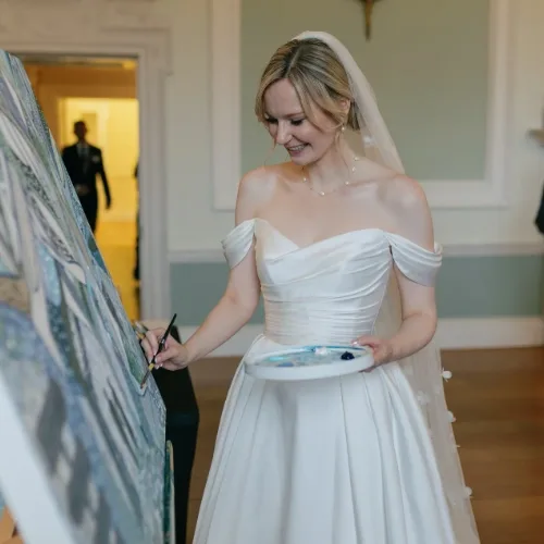 Fine Art Painted Guest Canvas - Collaborative painting experience - Image 1