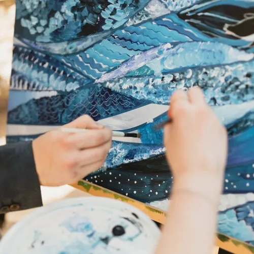 Fine Art Painted Guest Canvas - Collaborative painting experience - Thumbnail 14