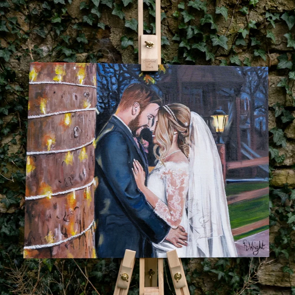 Capture Your Love Story: Custom Live Wedding Painting by Rebecca - Image 1