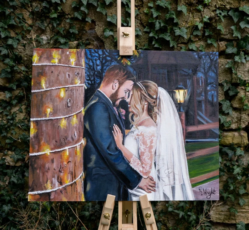 Capture Your Love Story: Custom Live Wedding Painting by Rebecca - Image 1
