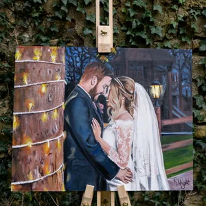 Capture Your Love Story: Custom Live Wedding Painting by Rebecca - Thumbnail 1