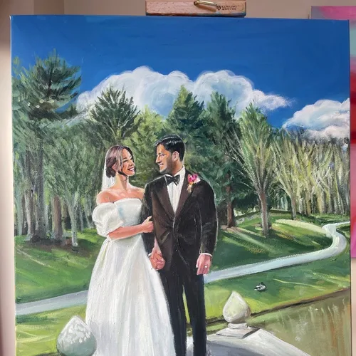 Romantic Live Wedding Painting with an Evening Reveal by Alice - Thumbnail 29