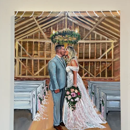 Romantic Live Wedding Painting with an Evening Reveal by Alice - Thumbnail 27