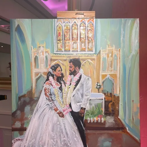 Romantic Live Wedding Painting with an Evening Reveal by Alice - Thumbnail 28