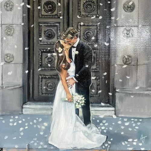 Romantic Live Wedding Painting with an Evening Reveal by Alice - Thumbnail 20