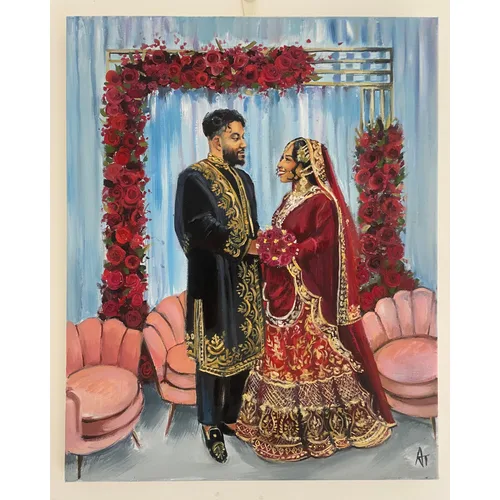 Romantic Live Wedding Painting with an Evening Reveal by Alice - Thumbnail 31