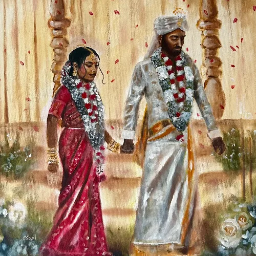 Live Wedding Painting on Canvas - Thumbnail 9