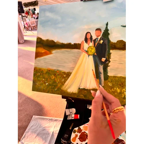 Elegant Live Wedding Painting by Roxana - Thumbnail 6