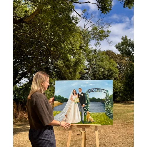 Elegant Live Wedding Painting by Roxana - Image 1