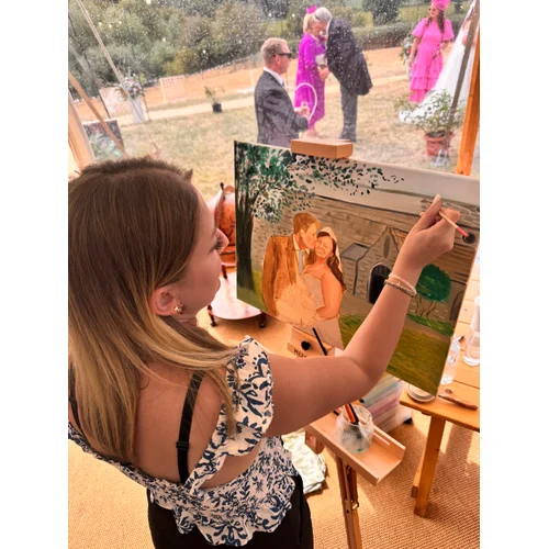 Elegant Live Wedding Painting by Roxana - Image 4