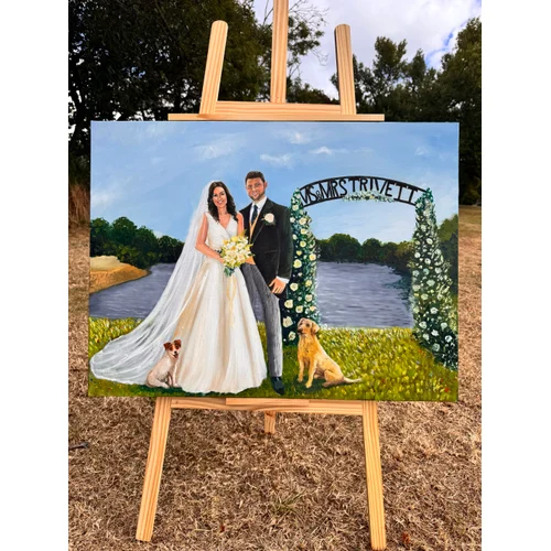 Elegant Live Wedding Painting by Roxana - Image 2