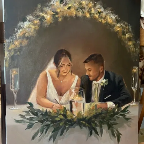 Classical-Inspired Live Wedding Painting by Caitlin - Thumbnail 6