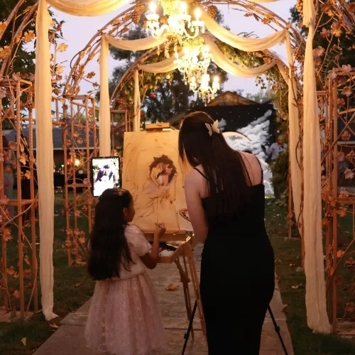 Classical-Inspired Live Wedding Painting by Caitlin - Thumbnail 8
