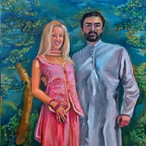 Engagement event ceremony in Oils 16x20".