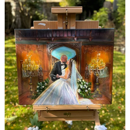 Audrey and Taylor, Allerton Castle, September 26 (live painted)