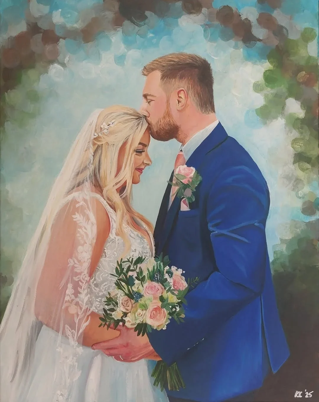 Couple-Focused Photorealistic Live Wedding Portrait - Image 1