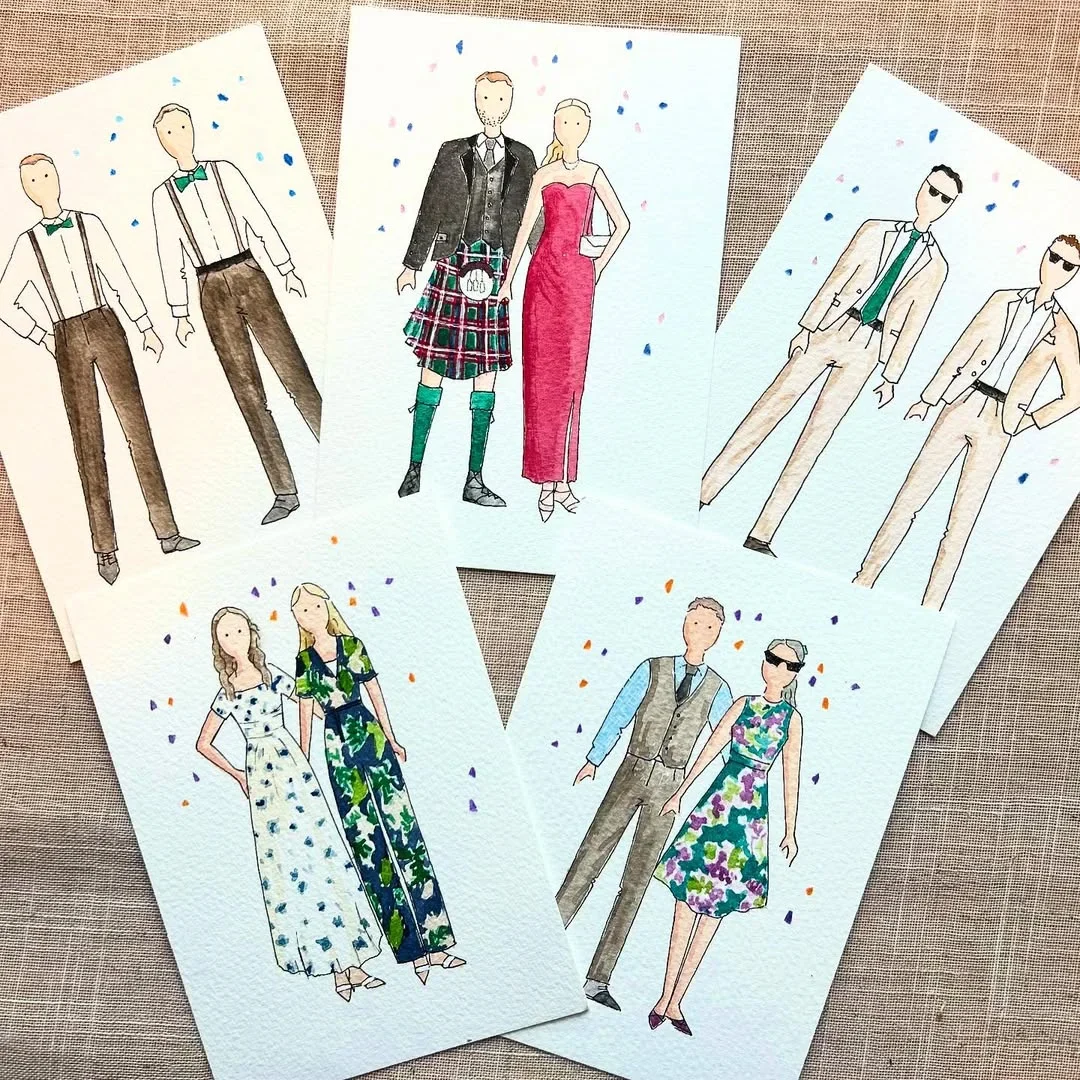 Live guest illustrations and couple/venue portrait by Katie & Annabel - Image 1