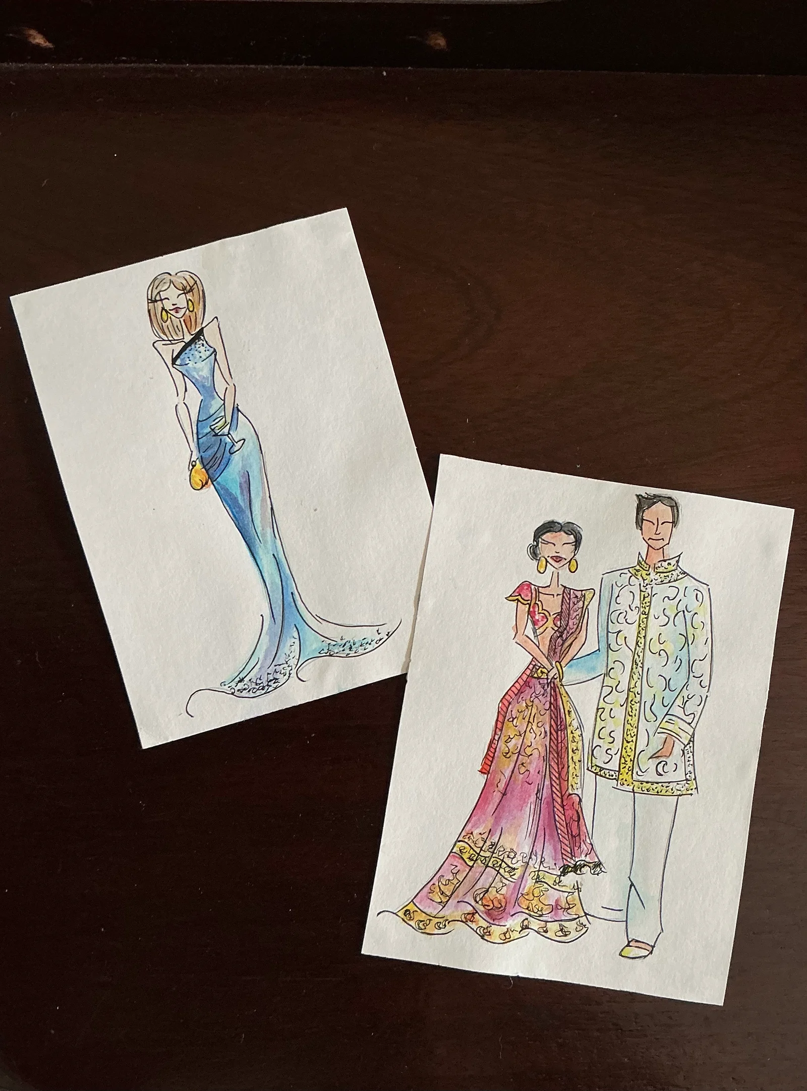 Fashion Sketch style illustration option