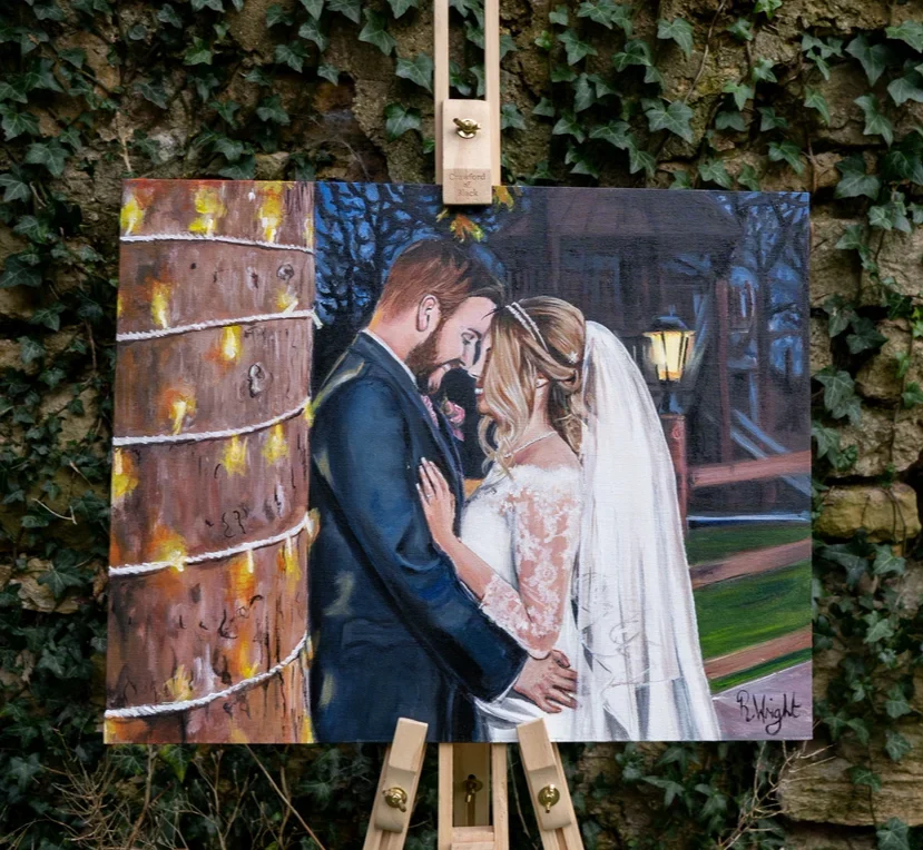 Capture Your Love Story: Custom Live Wedding Painting by Rebecca - Image 1