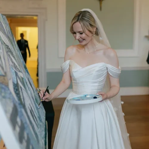 Fine Art Painted Guest Canvas - Collaborative painting experience - Image 1