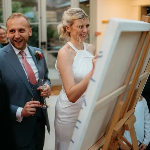 Fine Art Painted Guest Canvas - Collaborative painting experience artwork