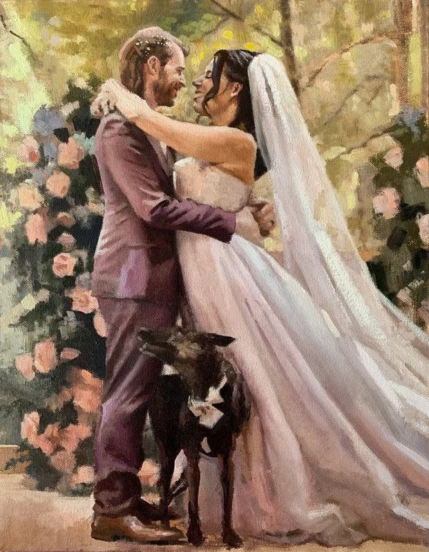 Old Masters–Trained Live Oil Wedding Painting by Anton - Image 1