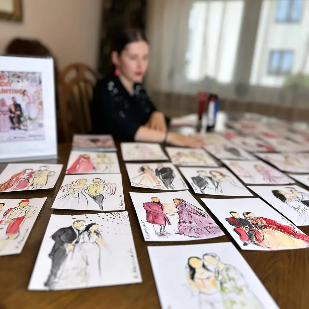 Elegant Live Guest Sketching by Krystyna - Image 1
