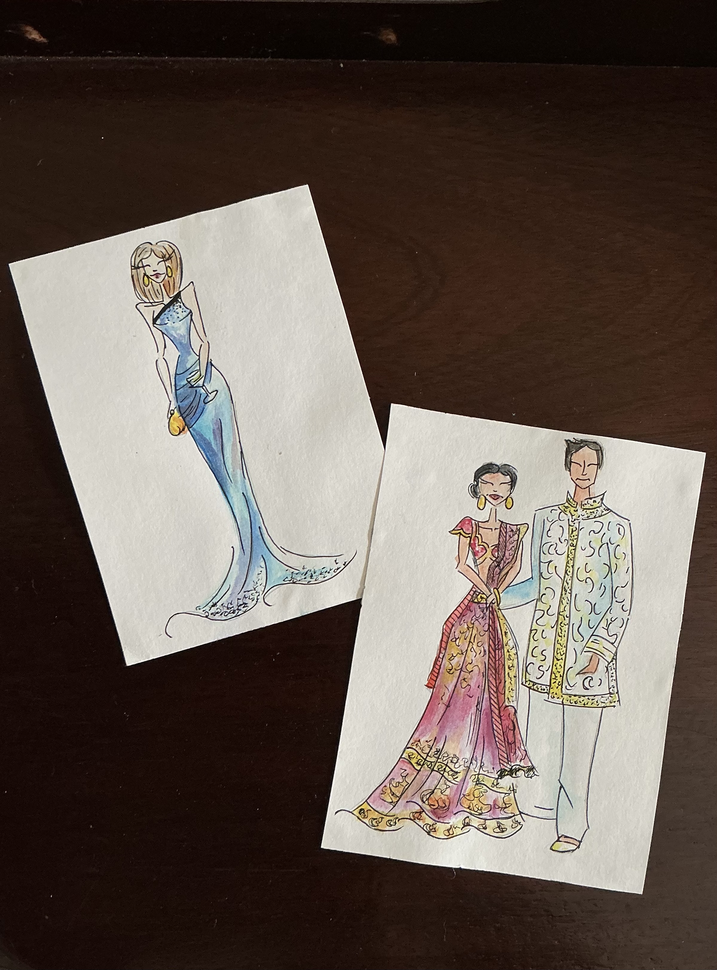Fashion Sketch style illustration option
