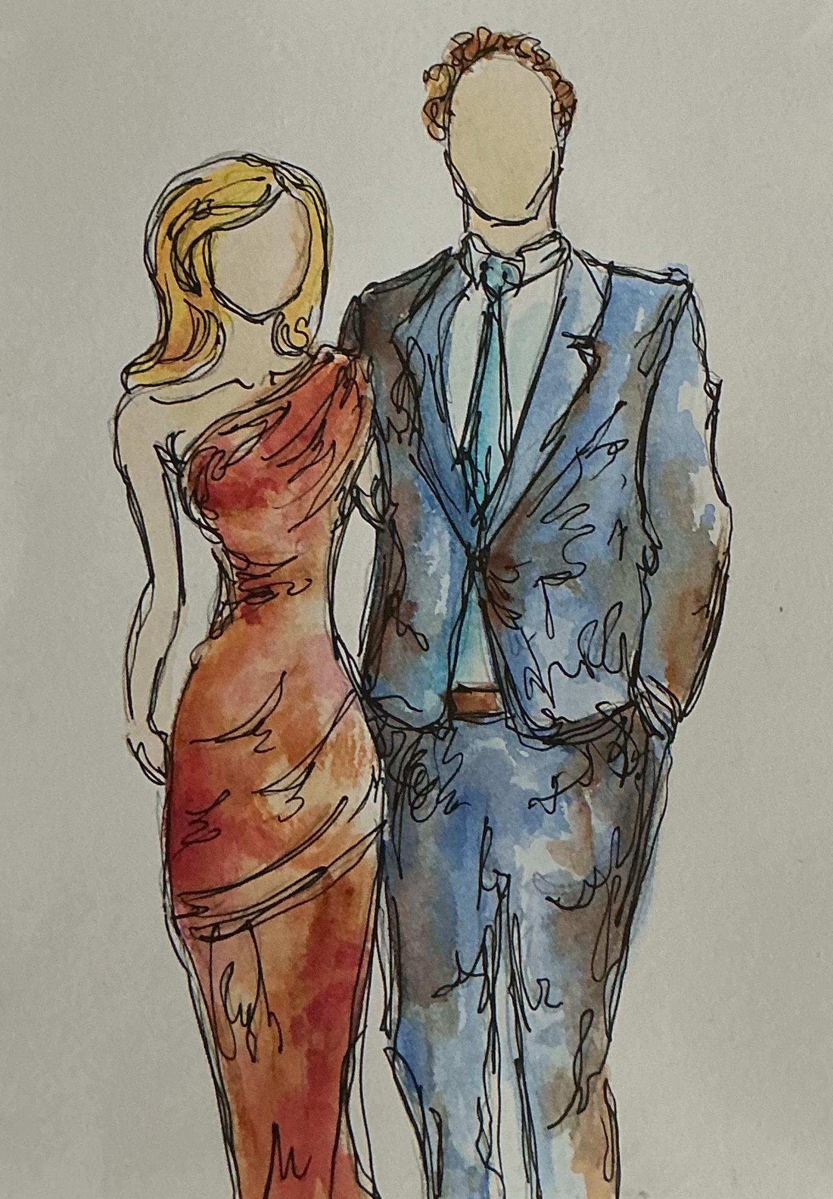 Live Stylised Watercolour Wedding Guest Illustrations by Mary - Thumbnail 5