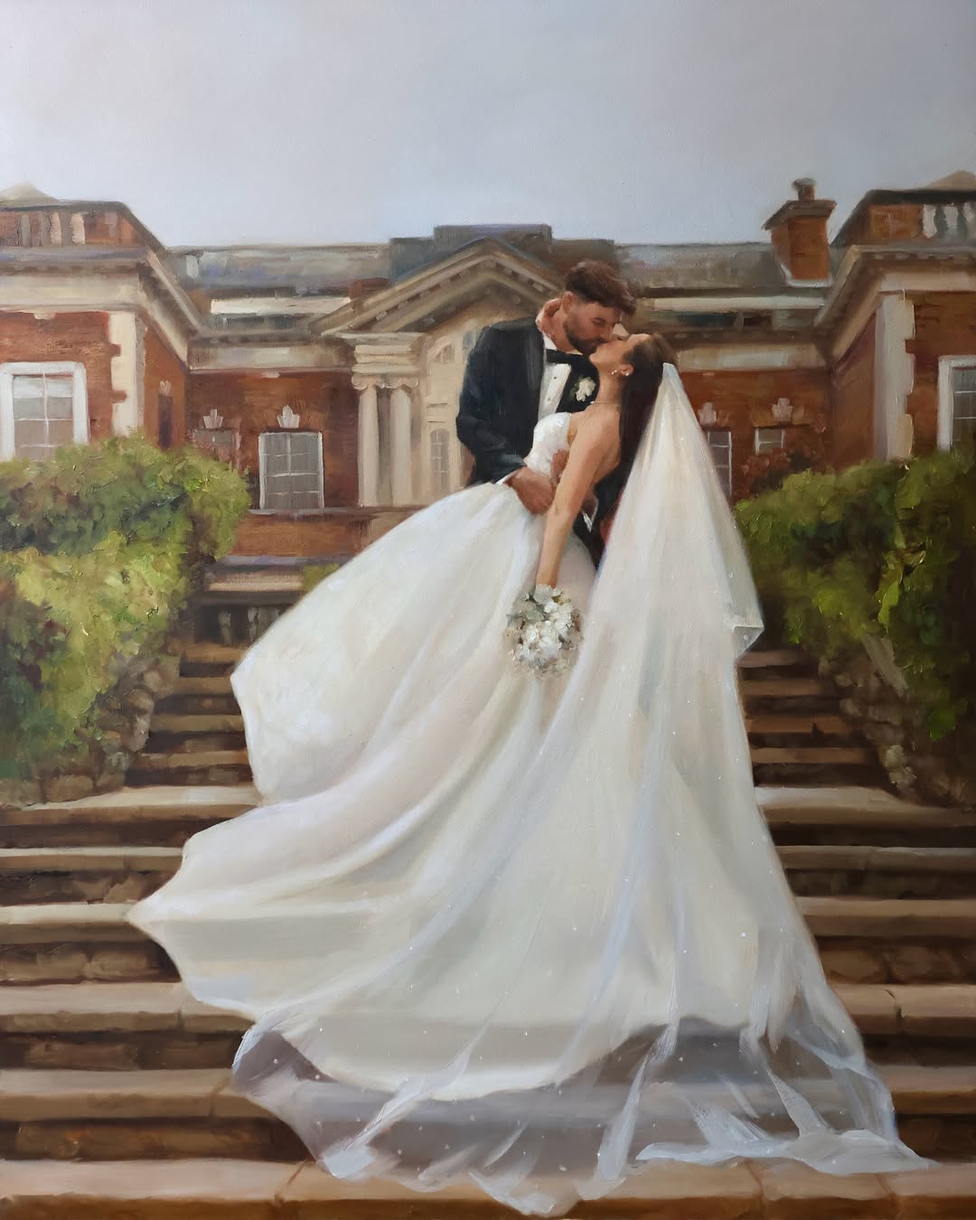 Classical-Inspired Live Wedding Painting by Caitlin - Image 2