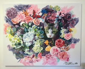 flower, cat