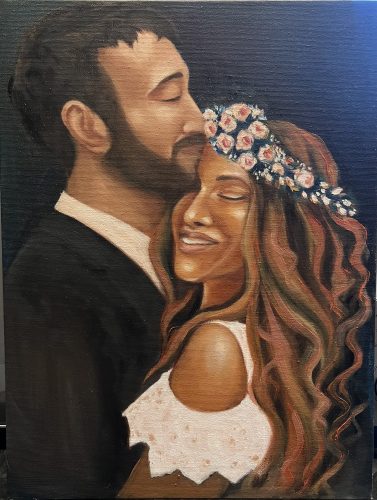 wedding couple painter
